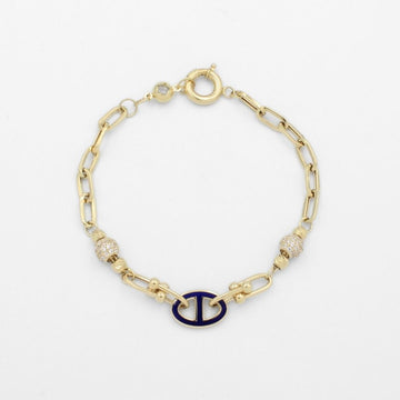 Pulsera de Oro 14k Diseño Especial con Centro de Azul mod. 9706