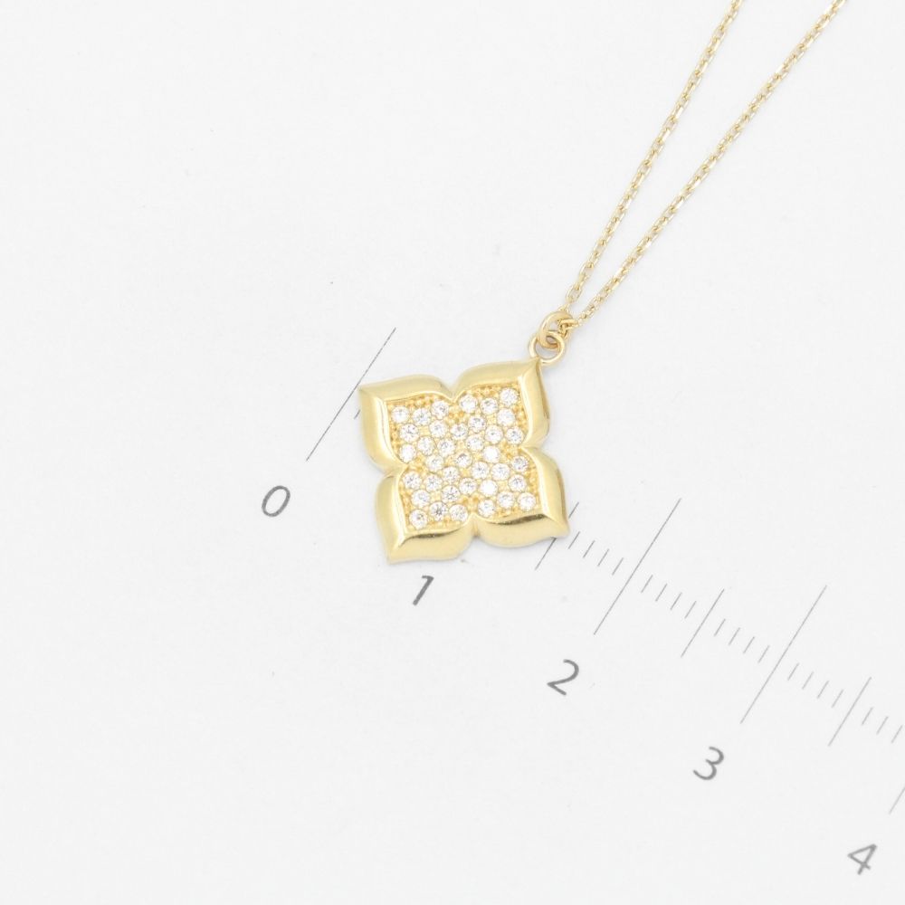 Gargantilla de Oro 14k Flor Especial con Incrustación de Zirconias mod. 8590