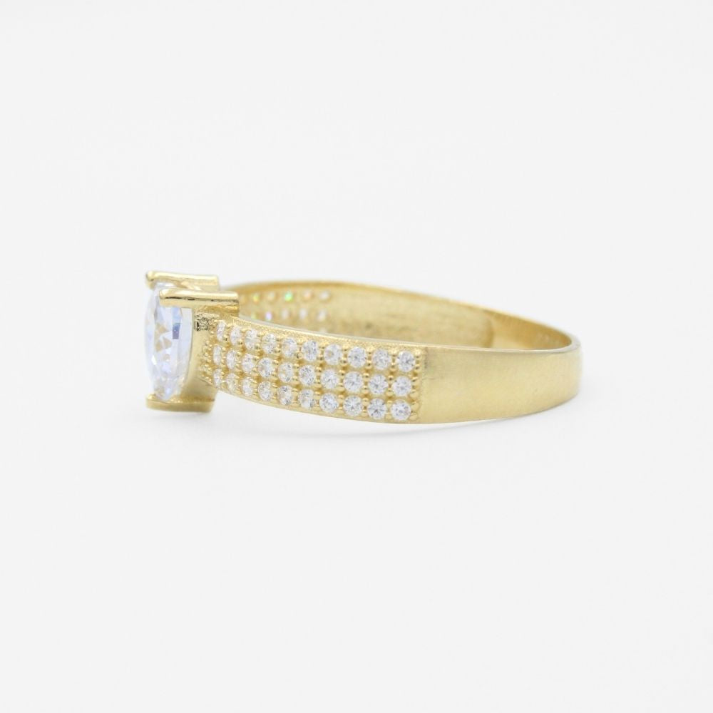 Anillo de Compromiso en Oro 14k Modelo con Zirconia de Corazón mod. 9727