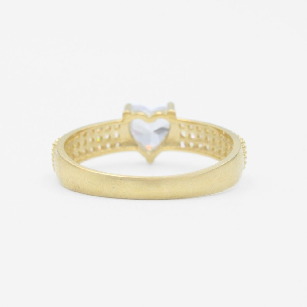 Anillo de Compromiso en Oro 14k Modelo con Zirconia de Corazón mod. 9727