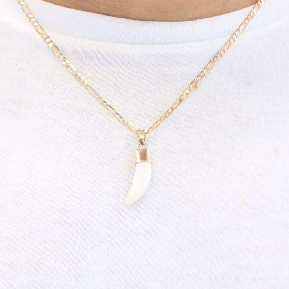 Dije de Oro 14k Colmillo de Coyote Brillante mod. 9491