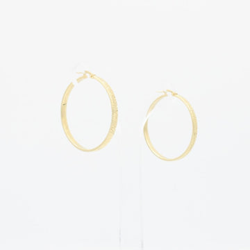 Arracada de Oro 14k Hueco con Diseño Plano Diamantado mod. 9264