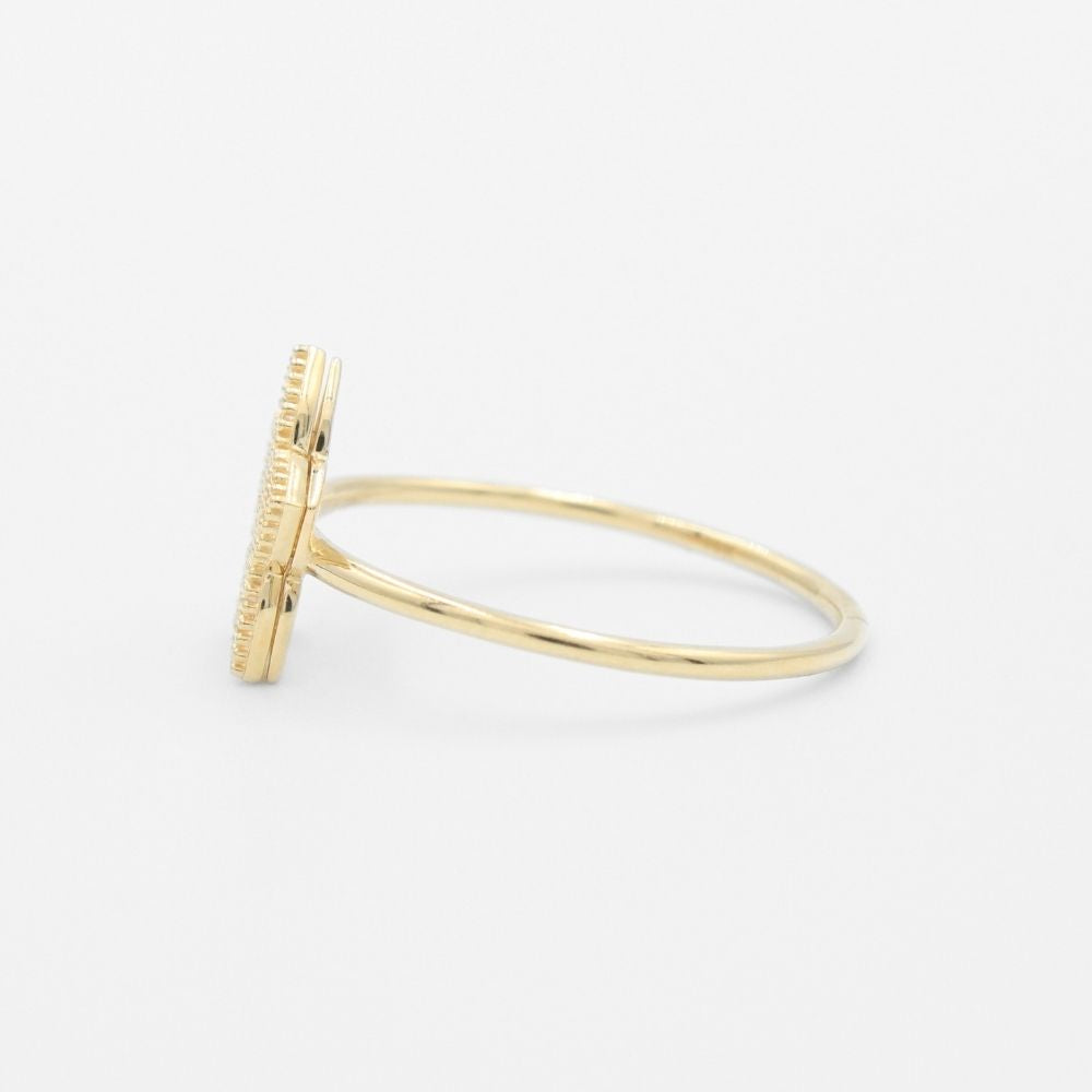Anillo de Oro 14k Flor de Estrella Incrustada con Zirconias mod. 9600