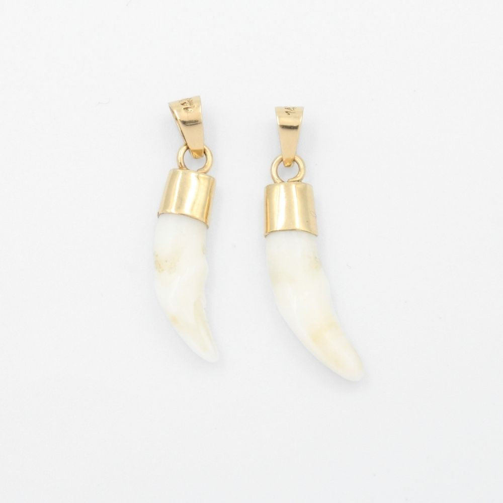 Dije de Oro 14k Colmillo de Coyote Brillante mod. 9491