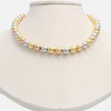 Cadena de Oro 14k Tejido de Esferas Diamantadas de Diseño Hueco mod. 9674