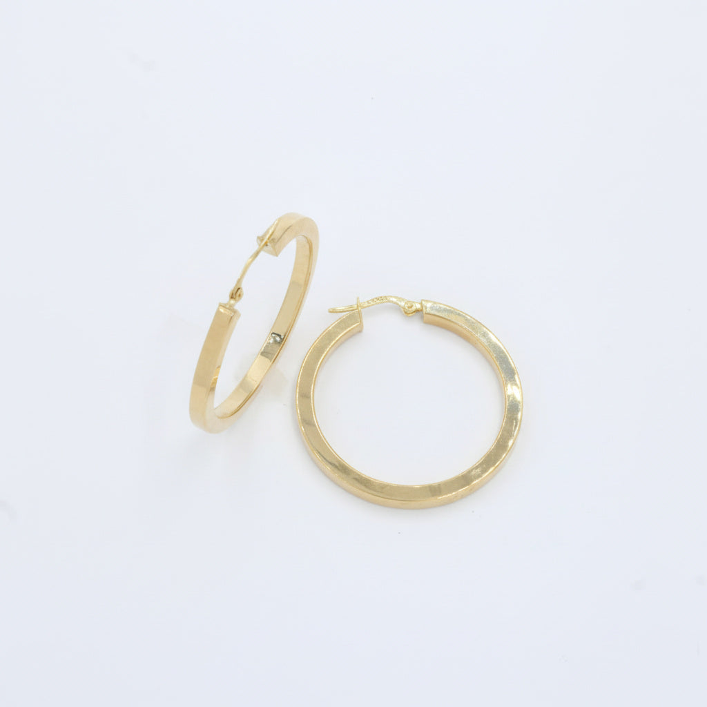 Arracada de Oro 14k Diseño Especial Circular con Circunferencia Cúbica y Brillante mod. 10043