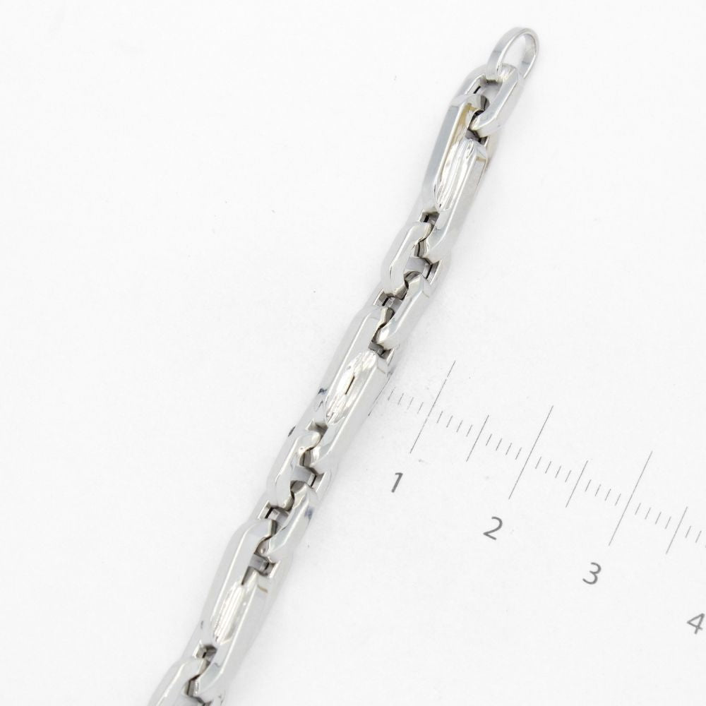 Pulsera de Oro 14k Hueca con Tejido de Eslabones Brillantes mod. 8685