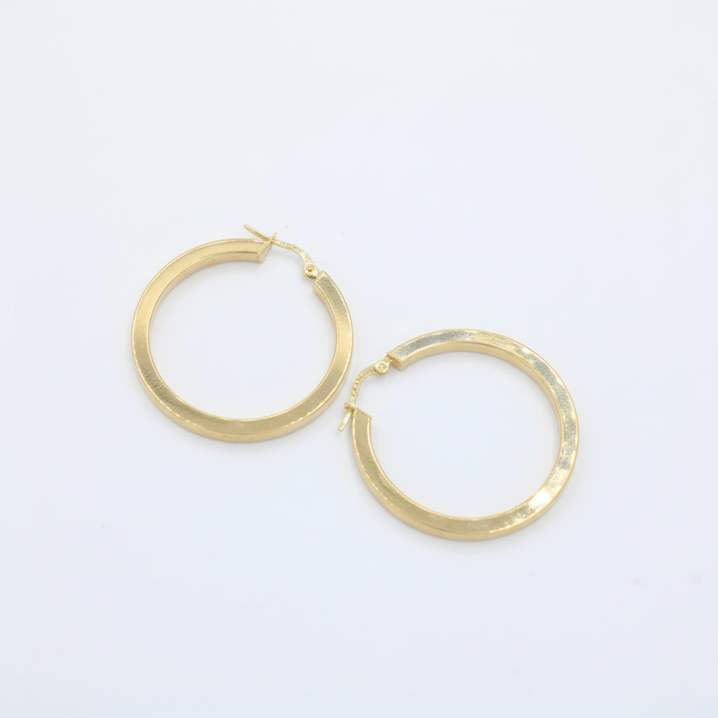 Arracada de Oro 14k Diseño Especial Circular con Circunferencia Cúbica y Brillante mod. 10043