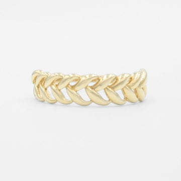 Anillo de Oro 14k Diseño Trenzado y Brillante mod. 9601