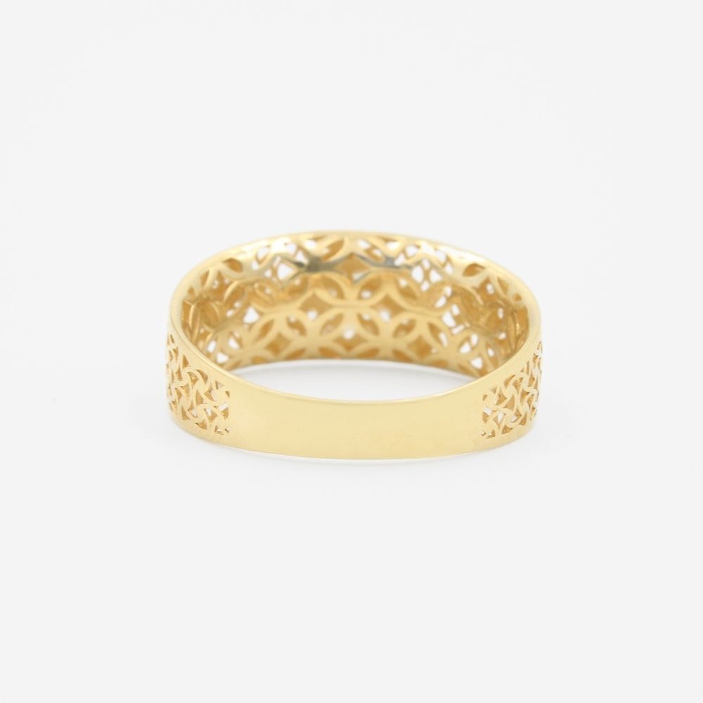 Anillo de Oro 14k Hueco con Diseño de Nube Incrustado de Zirconias mod. 9090