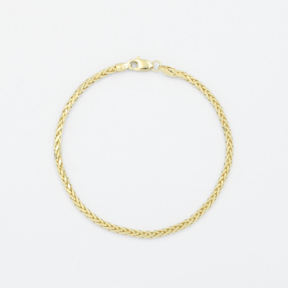 Pulsera de Eslabón Sólido en Tejido Espiga Brillante mod. 9048