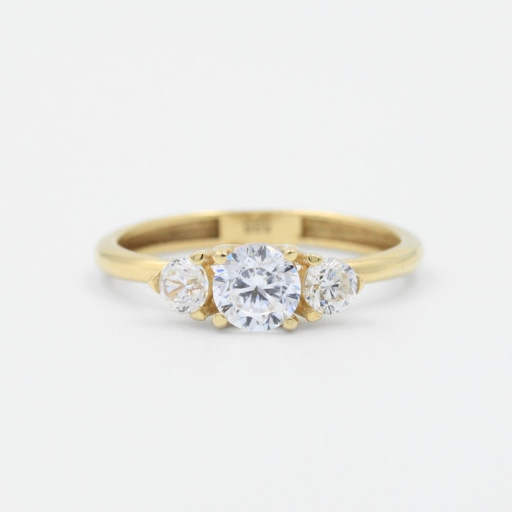 Anillo de Compromiso en Oro 14k Diseño 3 Deseos mod. 8971