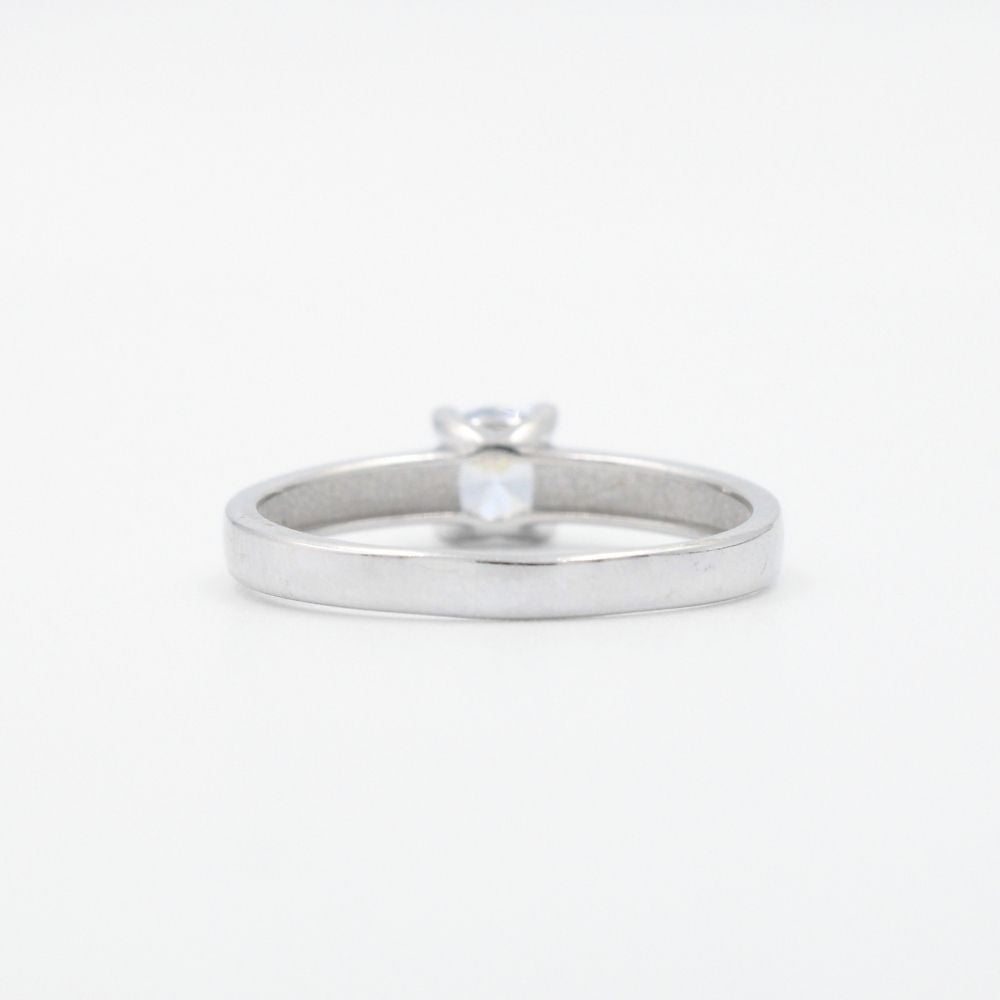 Anillo de Compromiso en Oro 14k Blanco con Zirconia Brillante mod. 8950