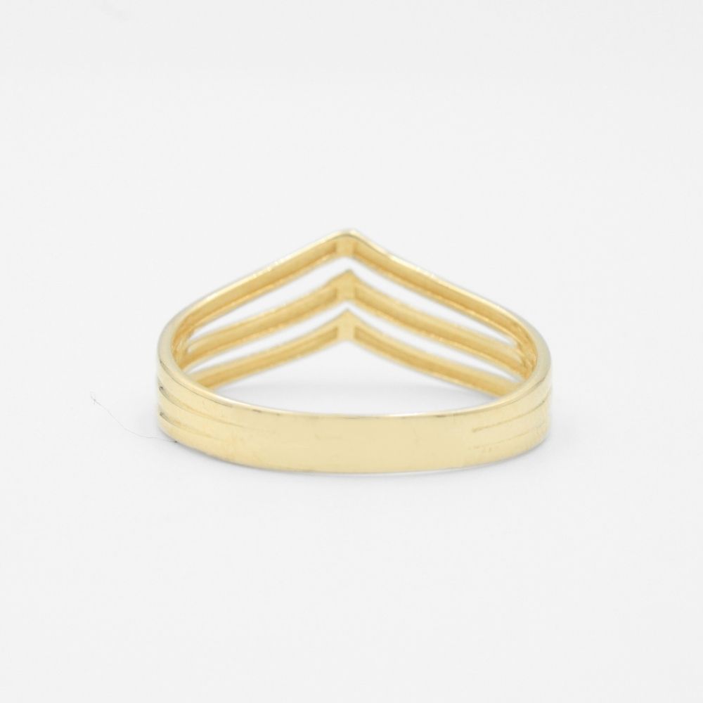 Anillo de Oro 14k Triple Tiara de Princesa de Diseño Hueco mod. 8768