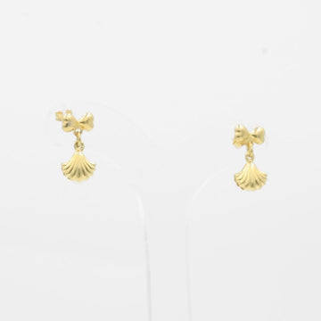 Arete de Oro 14k de Concha con Perla Natural  mod. 7762