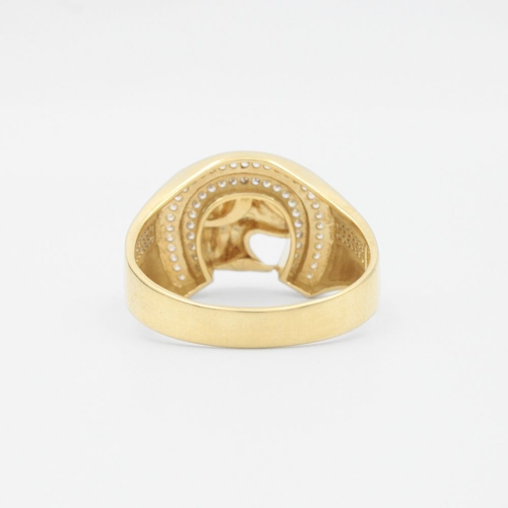 Anillo de Herradura y Caballo con Piedras Zirconia mod. 6017