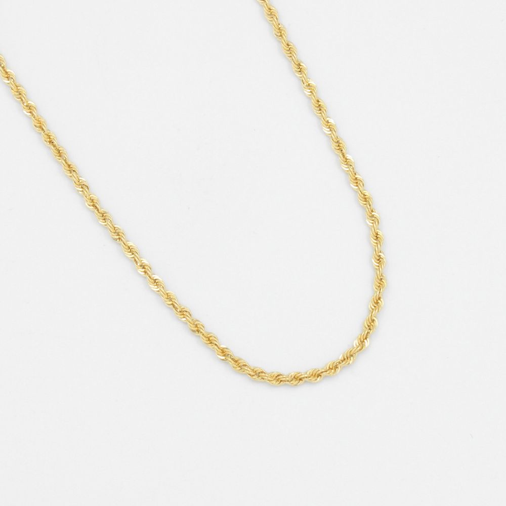 Cadena de Oro 14k Tejido Torzal Hueco de Diseño Fino y Brillante mod. 1153