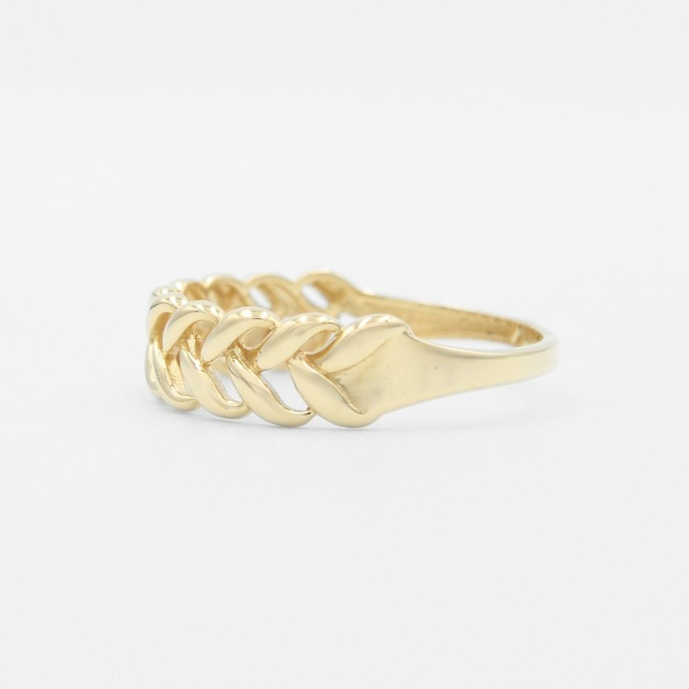 Anillo de Oro 14k Diseño Trenzado y Brillante mod. 9601