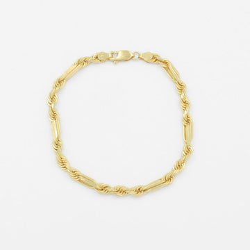 Pulsera Eslabón de Oro 14k Tejido Fígaro Especial Hueco mod. 8824