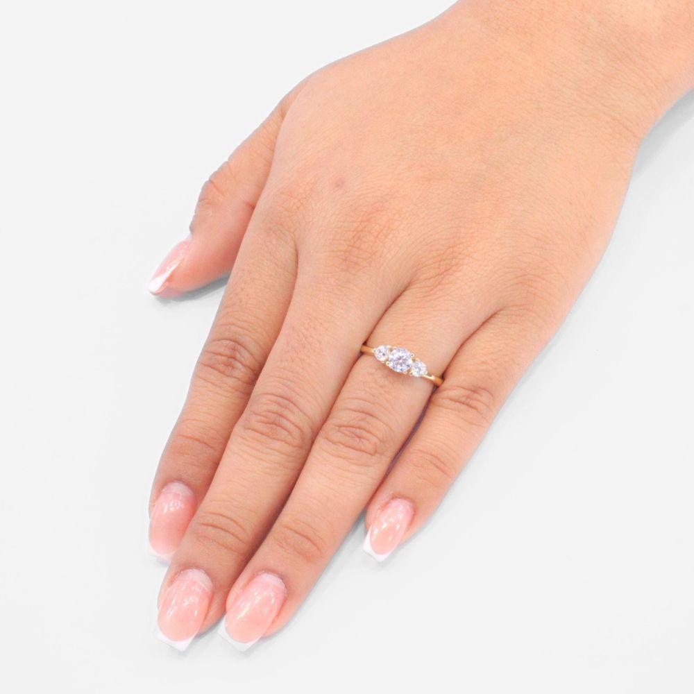 Anillo de Compromiso en Oro 14k Diseño 3 Deseos mod. 8971