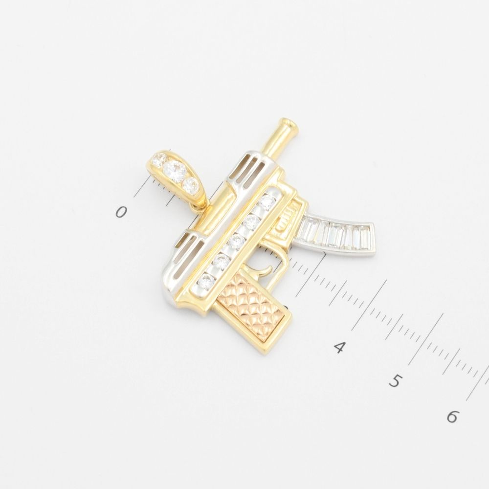 Dije de Oro 14k Diseño Arma corta  mod. 9446