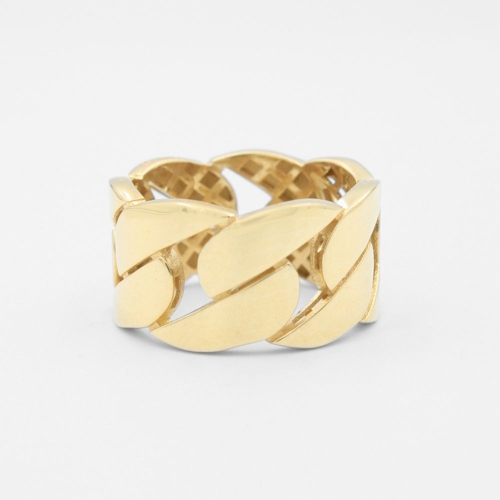 Anillo de Oro 14k Estilo Chunky de Diseño Barbado Hueco mod. 8789