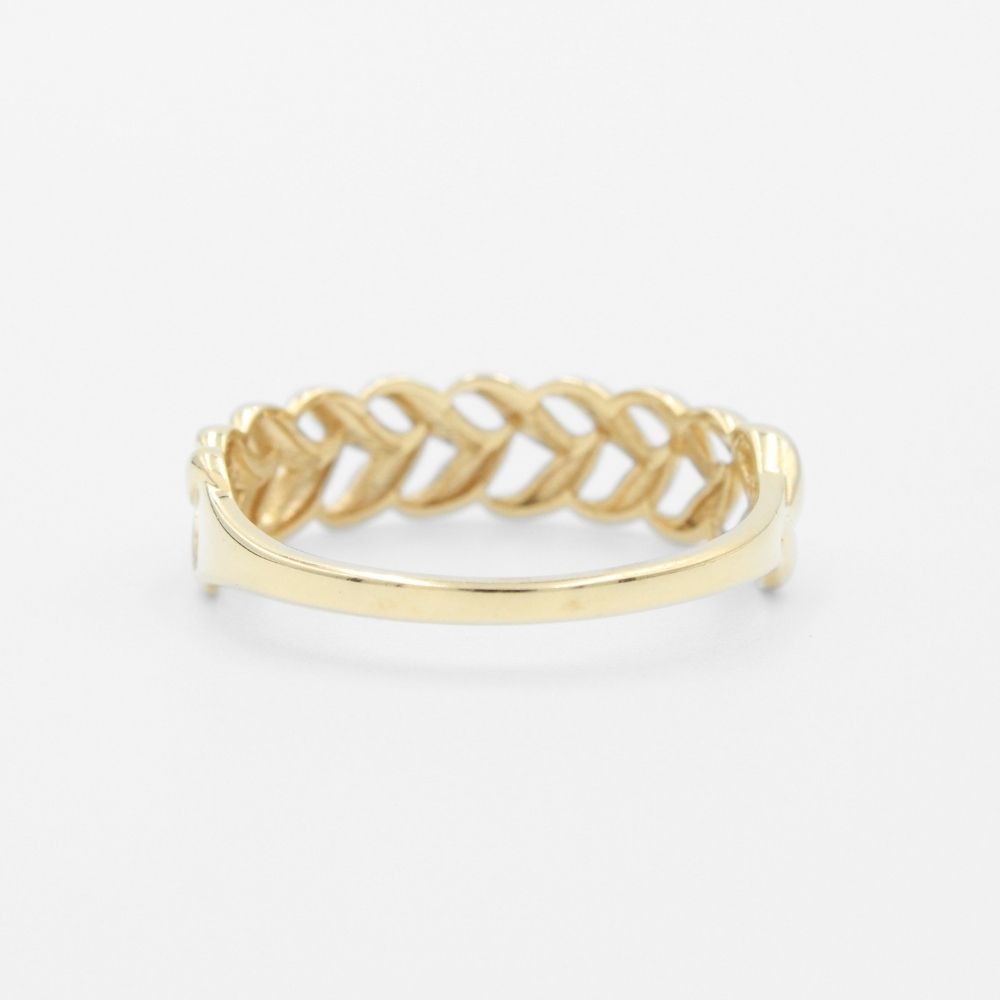 Anillo de Oro 14k Diseño Trenzado y Brillante mod. 9601