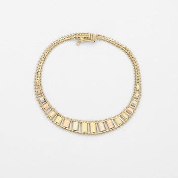 Pulsera de Oro Florentino 14k con Diseño de Petatillo mod. 9708