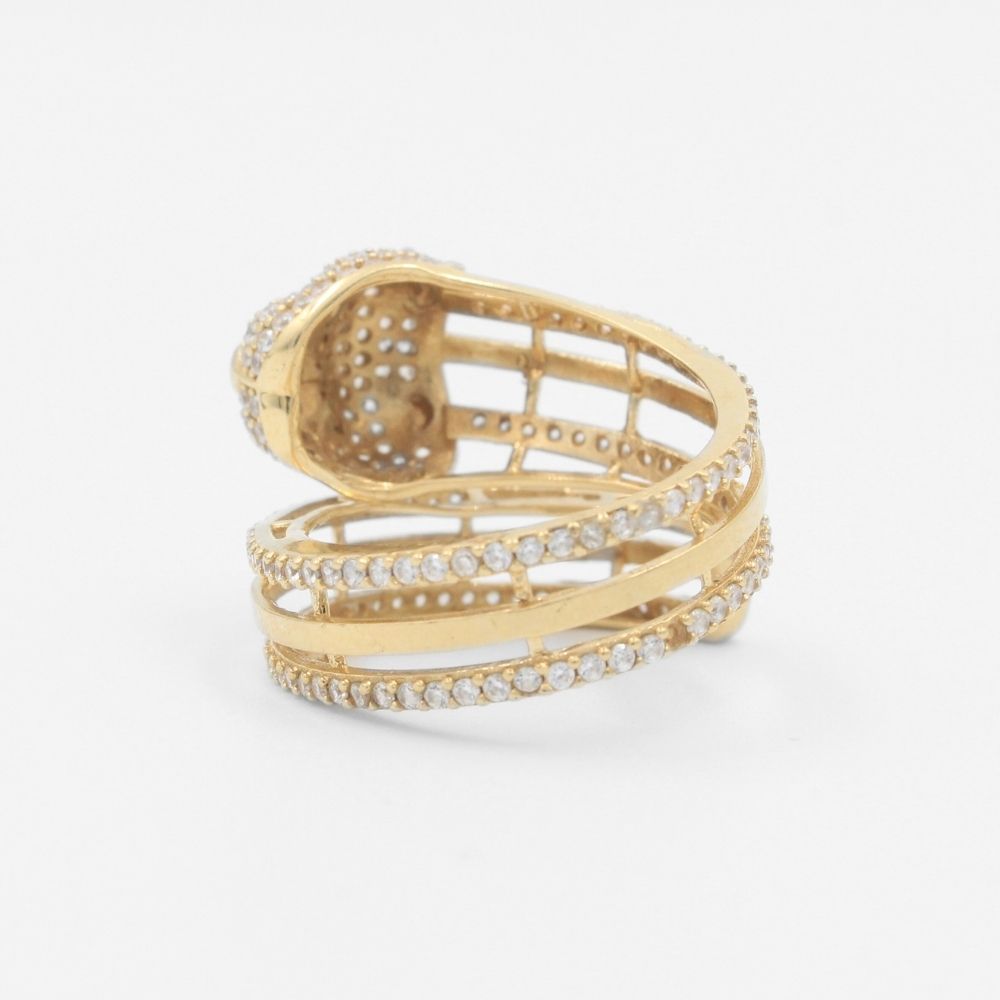 Anillo de Oro 14k Pantera Minimalista con Zirconias mod. 8265