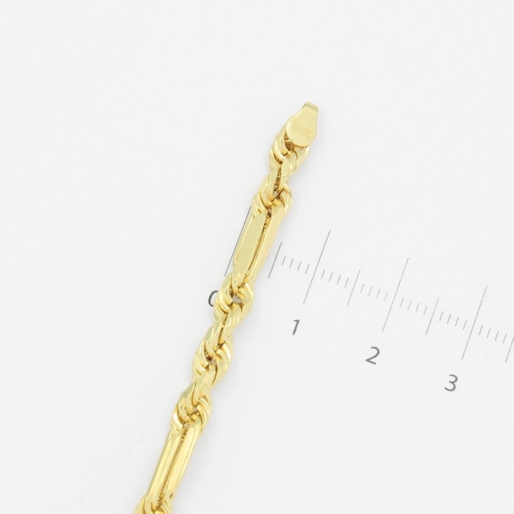 Pulsera Eslabón de Oro 14k Tejido Fígaro Especial Hueco mod. 8824