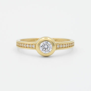 Anillo de Compromiso en Oro 14k con Zirconia en Bisel Fino mod. 8972