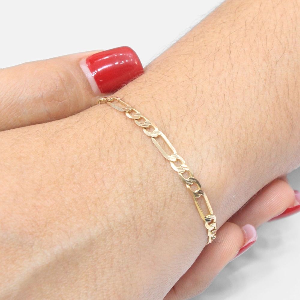 Pulsera de Eslabón en Tejido 3x1 Sólido Diamantado Brillante mod. 8333