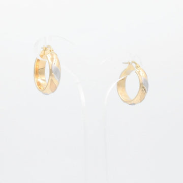 Arracada de Oro 14k Circular Inflada y Hueca con Diseño Especial mod. 8765