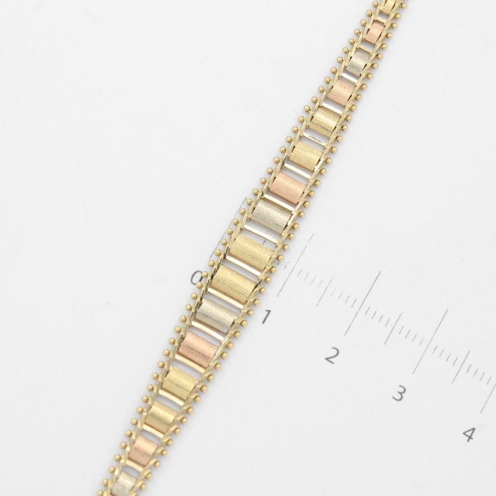 Pulsera de Oro Florentino 14k con Diseño de Petatillo mod. 9708