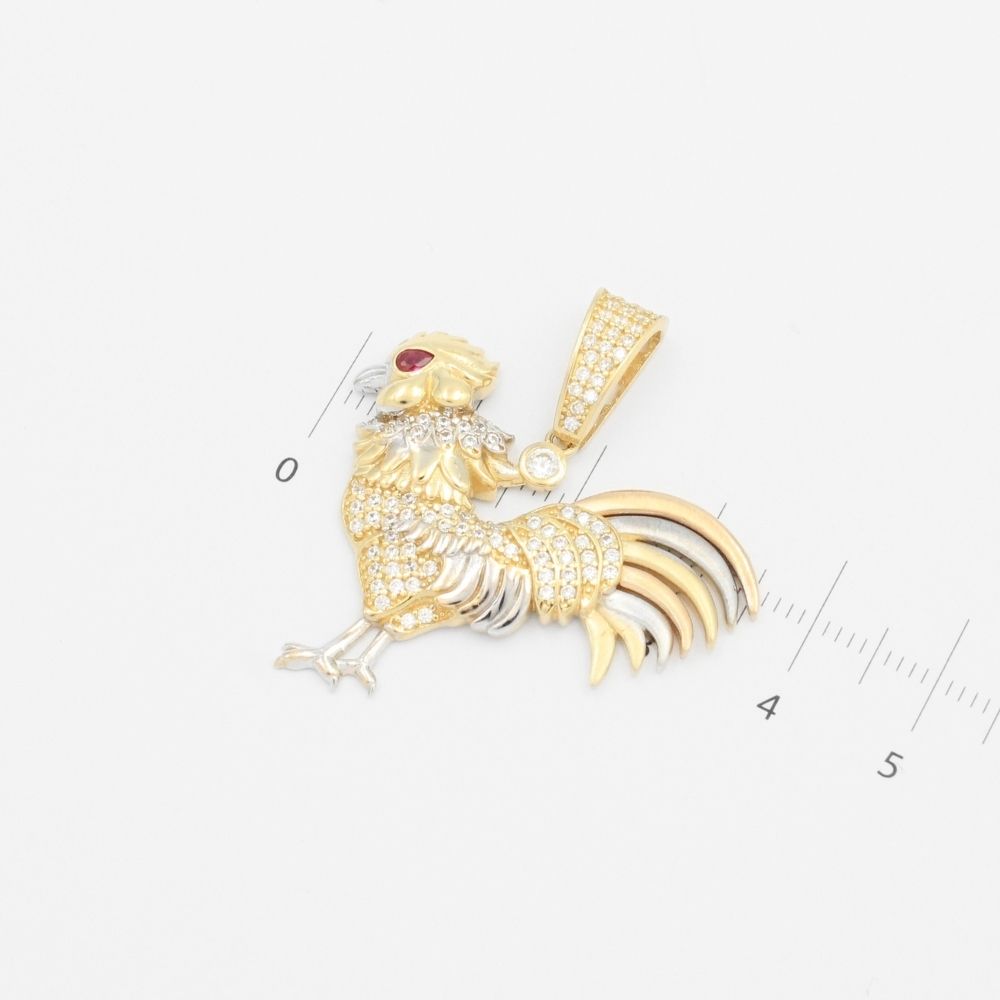 Dije de Oro 14k Diseño de Gallo  mod. 9447