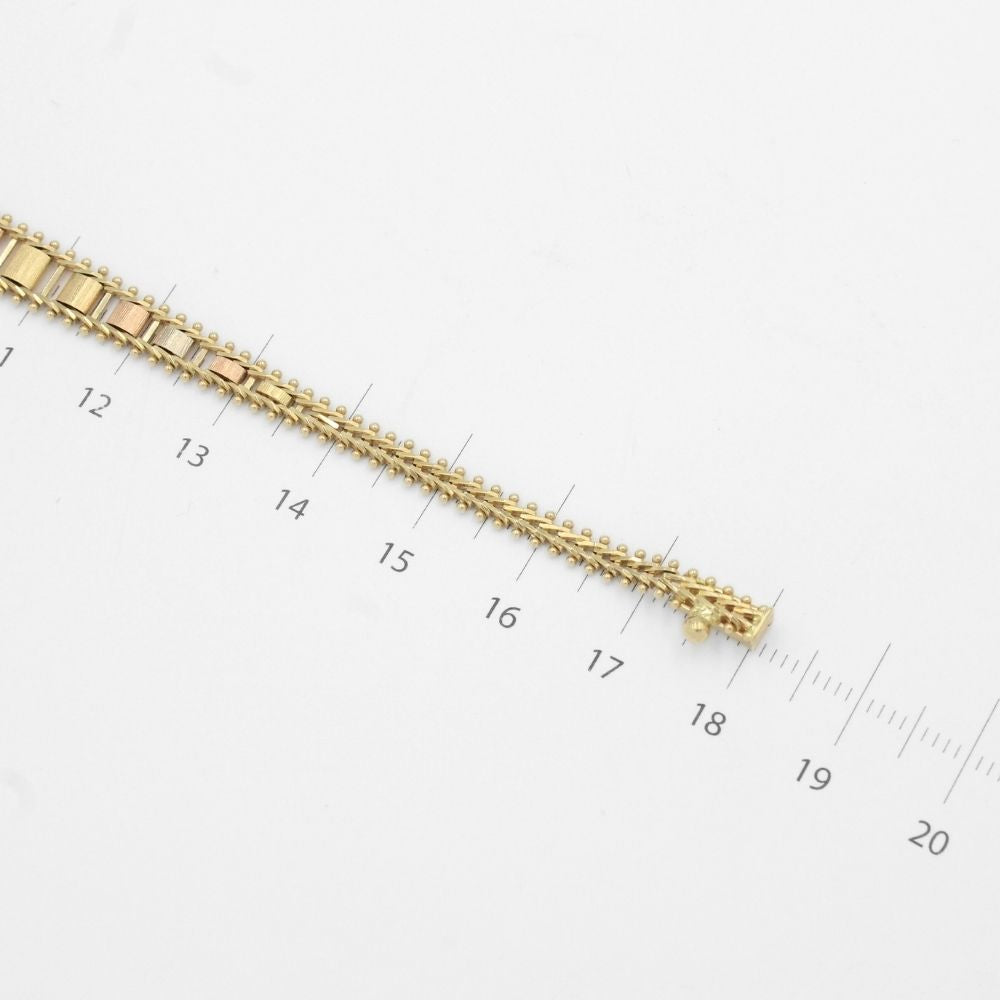 Pulsera de Oro Florentino 14k con Diseño de Petatillo mod. 9708