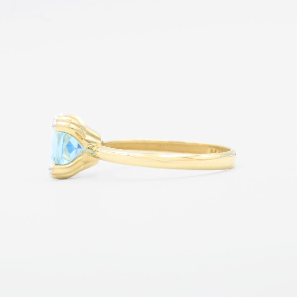 Anillo de Oro 14k de Diseño Cuadrado Liso en Color Azul mod. 9311