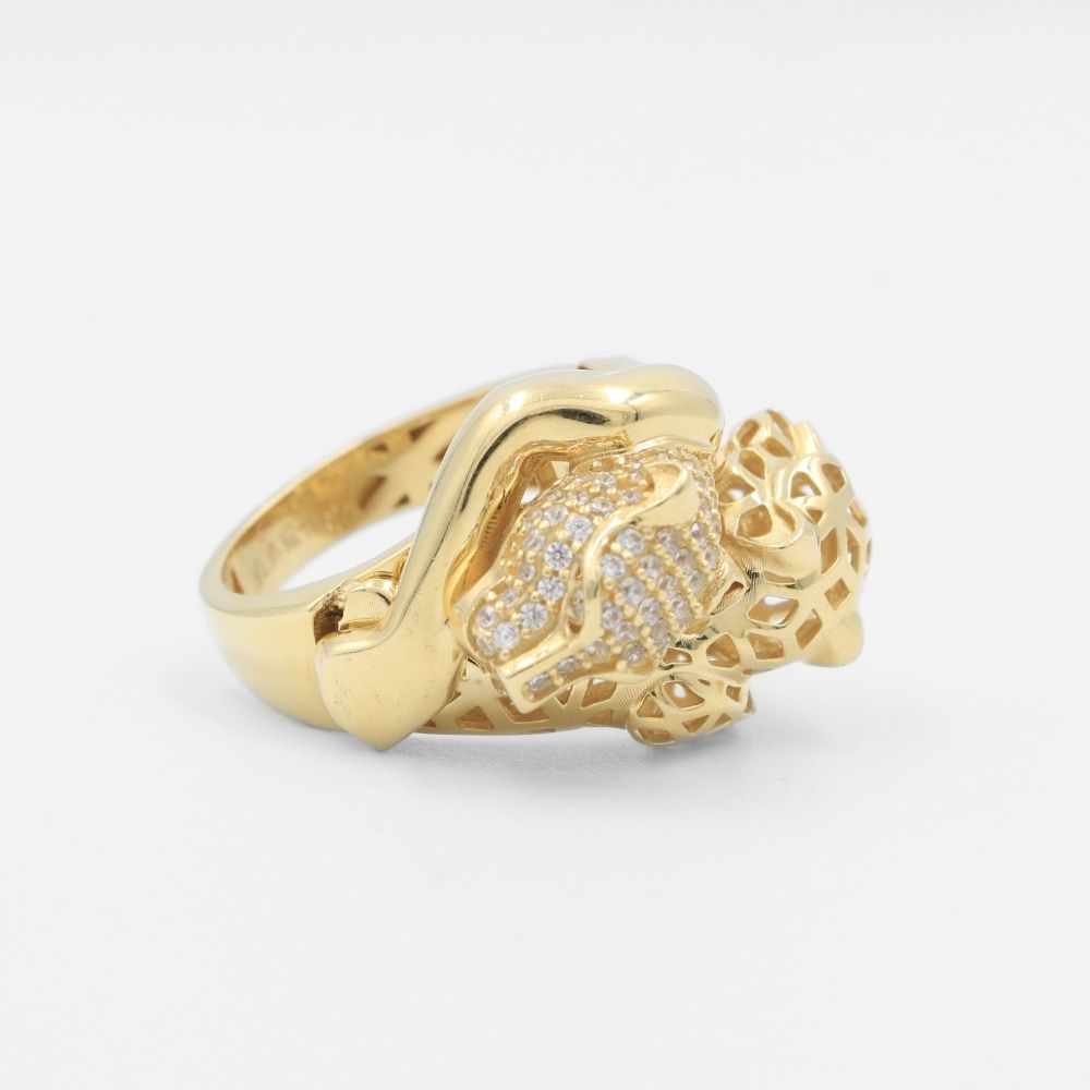 Anillo de Oro 14k Elegante con Panteras mod. 8266