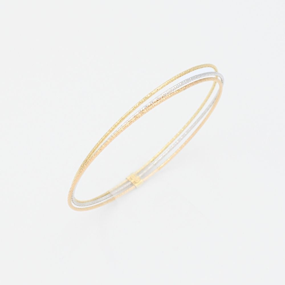 Fin de Semana de Oro 14k Hueco Tubular con Diamantado Fino mod. 9001