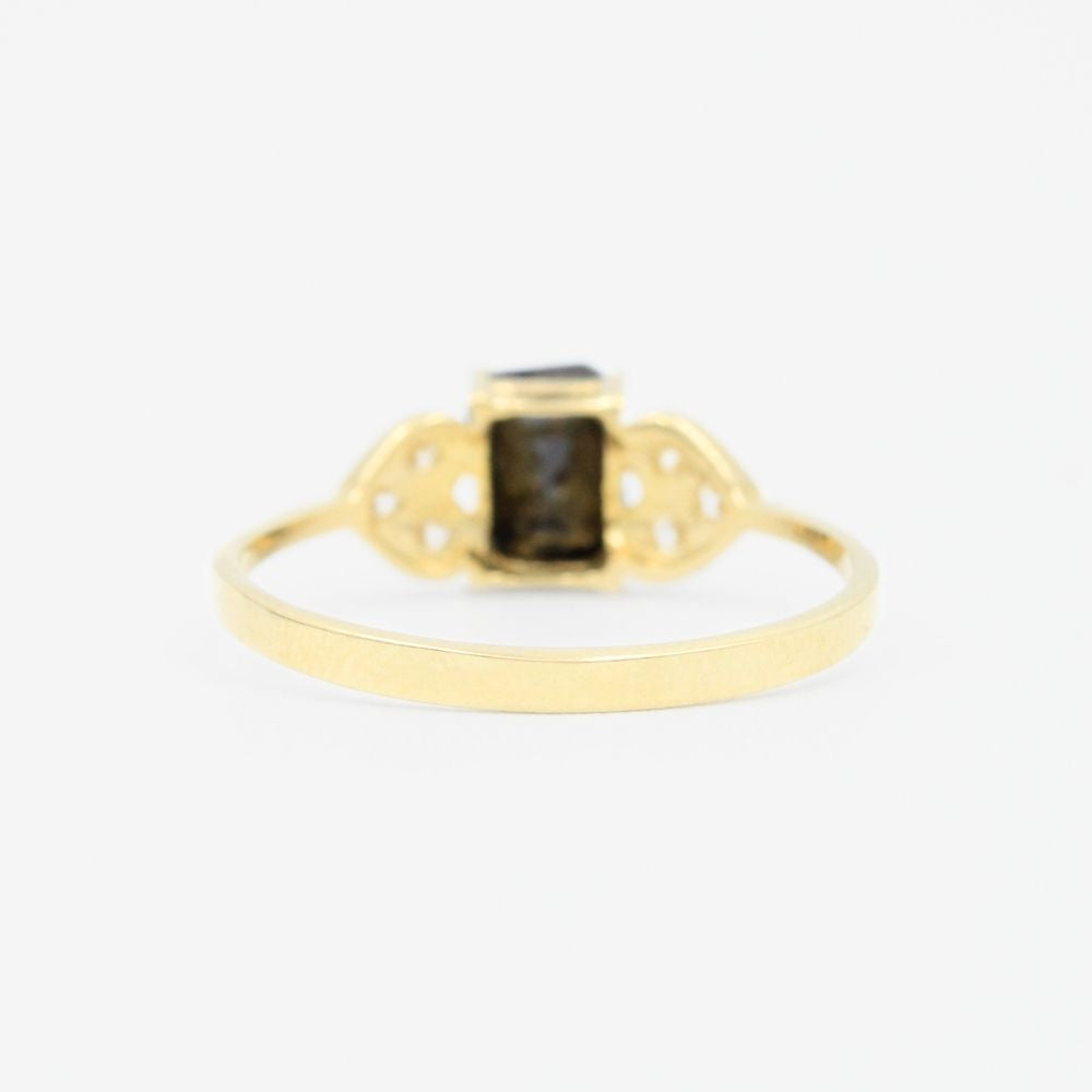 Anillo de Oro 14k con Incrustación de Zirconia en Color Obscuro mod. 9213
