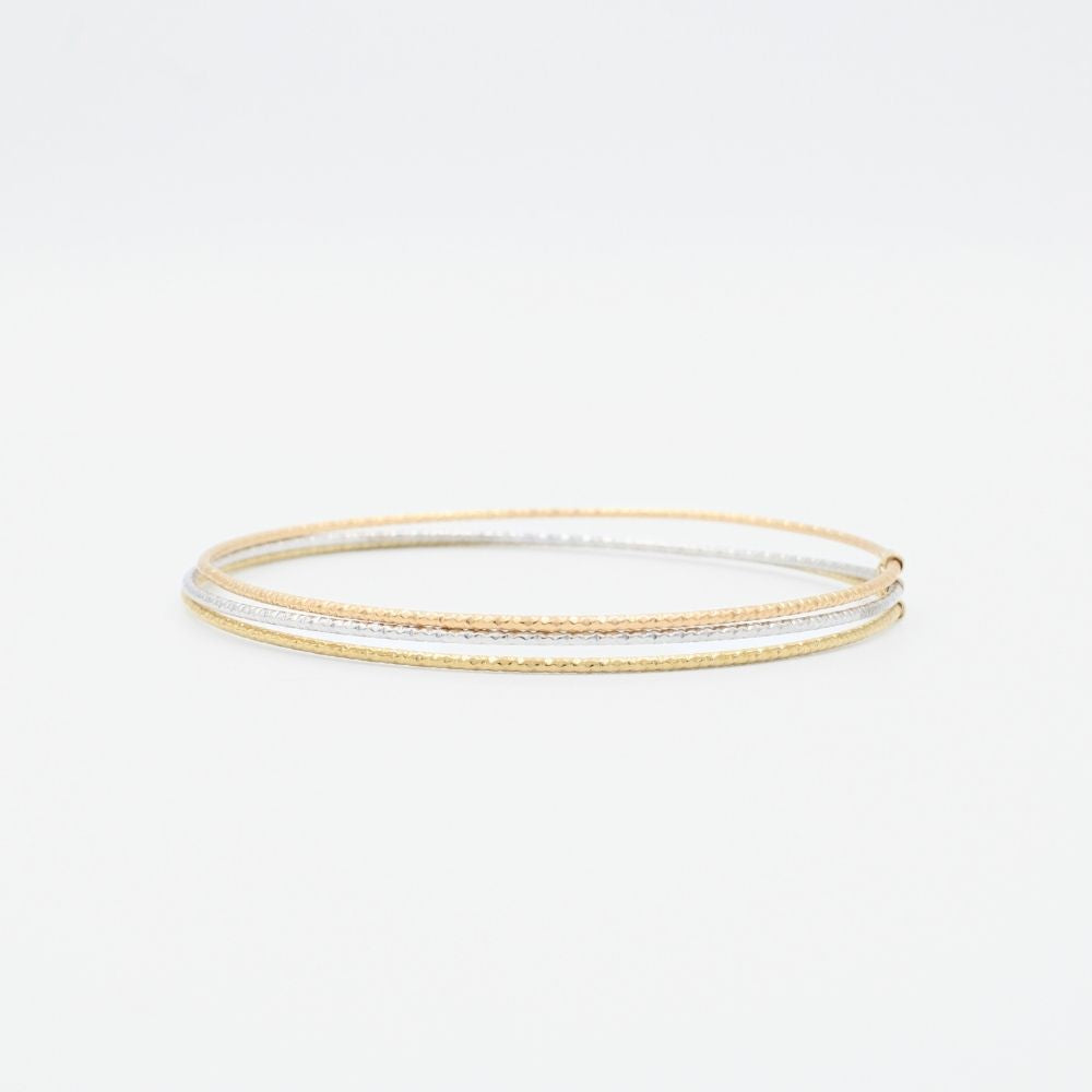 Fin de Semana de Oro 14k Hueco Tubular con Diamantado Fino mod. 9001