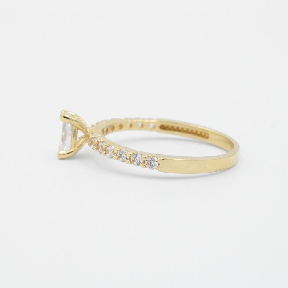 Anillo de Compromiso en Oro 14k con Zirconia de Gota mod. 8973