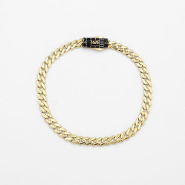 Pulsera Mónaco Chain 14k Modelo Classic Plain de Broche Baguette con Incrustación Swarovski Oscuro mod. 9686