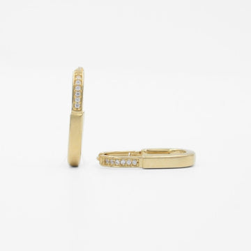 Grapa de Oro 14k Diseño Hueco y Brillante con Incrustación de Zirconias Finas mod. 9756