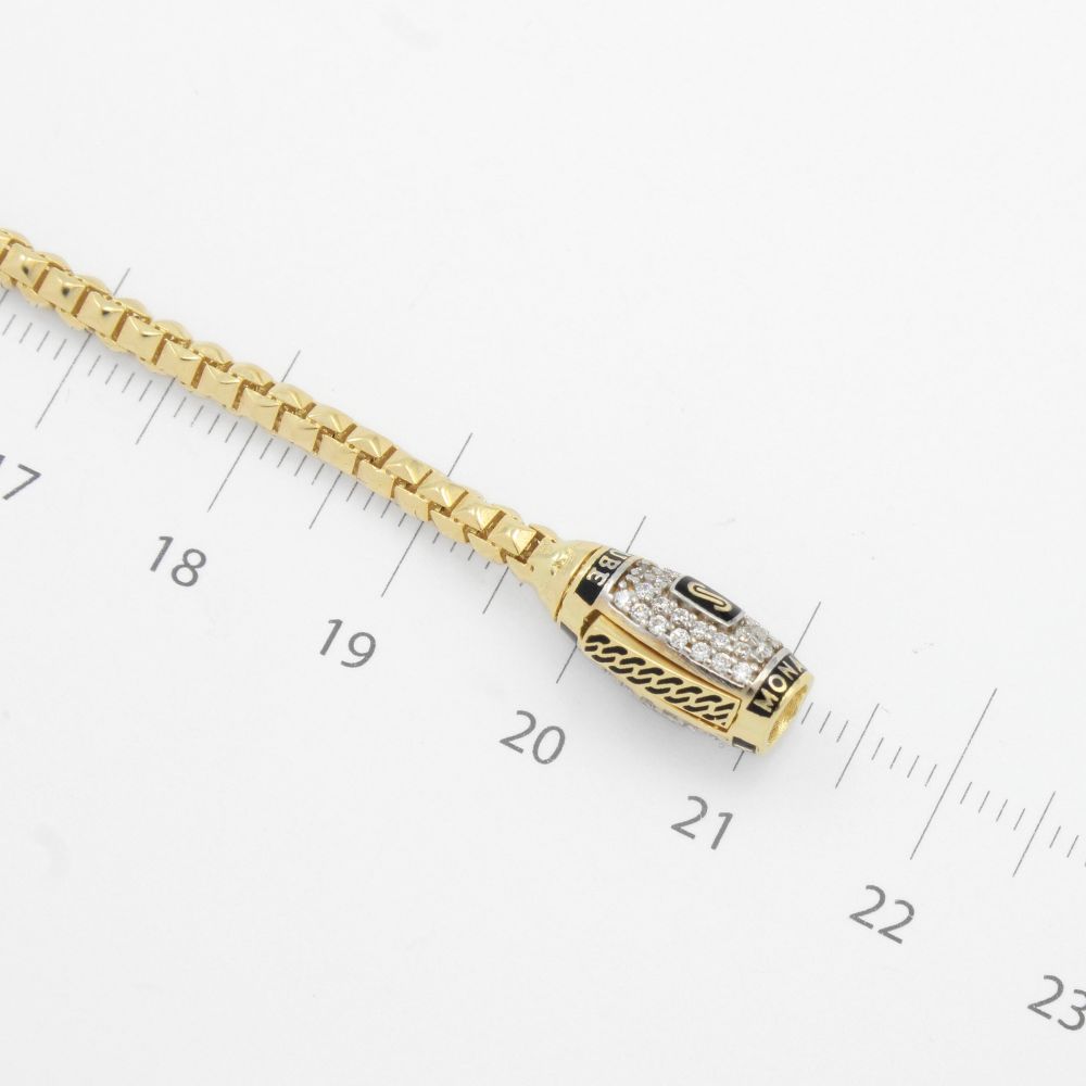 Pulsera Mónaco Chain 14k Modelo Cube con Incrustación de Swarovski mod. 9505