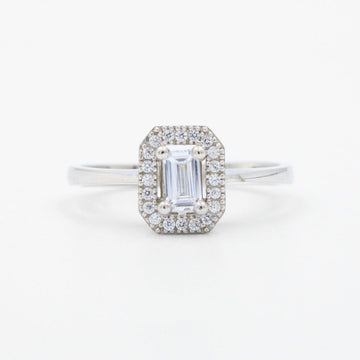 Anillo de Compromiso en Oro 14k Blanco con Zirconia Finas mod. 8951
