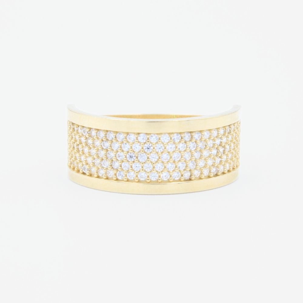 Anillo de Oro 14k de Diseño Elegante Incrustado de Zirconia mod. 9272