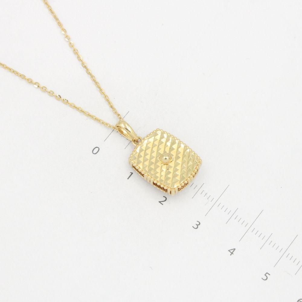 Coordinado de Oro 14k Diseño de Cuadro Diamantado Hueco mod. 8592