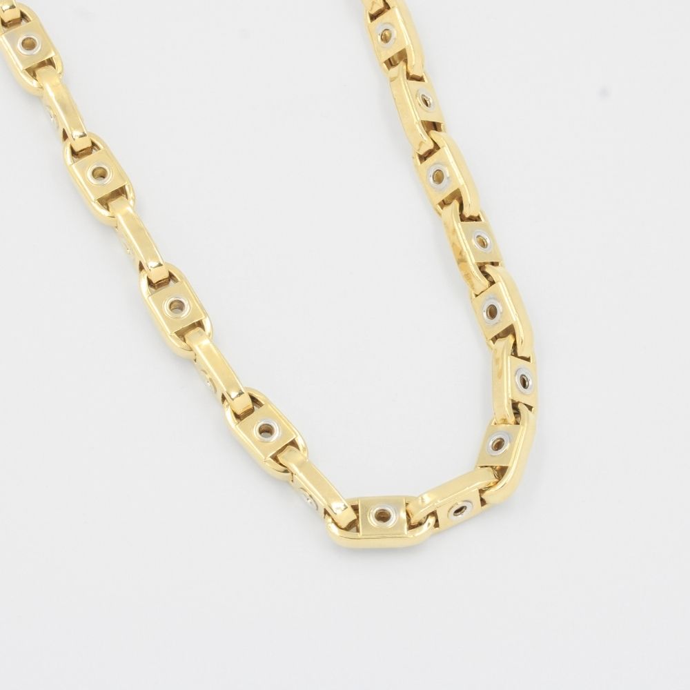 Cadena de Oro 14k Tejido Especial Hueco con Calado Central en Eslabones mod. 8097