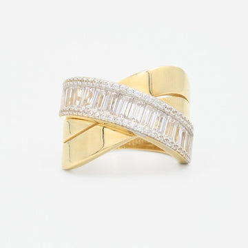 Anillo de Oro 14k Estilo Chunky con Incrustación de Zirconias mod. 9071